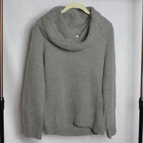 Cowl Neck Knit Angora and Wool Blend Sweater - Picture 6 of 7